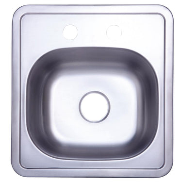Gourmetier K16156BN Carefree Stainless Steel Single Bowl Self-rimming Bar Sink Kitchen Sink Kingston Brass Default Title